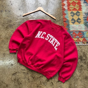 Vintage NC State Wolfpack Ncaa Sweatshirt Large North Carolina State University Jumper NC State Embroidered North Carolina Sweater Size L image 8