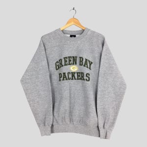 Vintage Green Bay Packers NFL Gray Sweatshirt Medium Green Bay