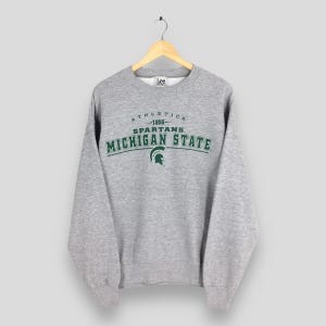 Vintage Michigan State Spartans Sweatshirt XLarge Michigan State University Printed Crewneck MSU Spartans Football Sweater Spartan Jumper XL