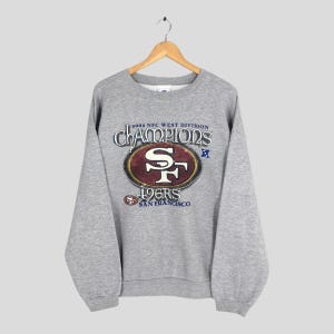 Vintage San Francisco 49ers NFL Graues Sweatshirt XLarge 49ers West Liga Meister Rundhalsausschnitt Forty Niners National Football Pullover Größe XL