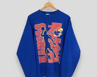 Sweat à capuche femme Kansas Jayhawks L grand bleu à capuche