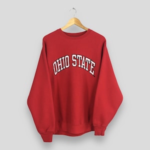 Vintage Ohio State University Red Sweatshirt Medium Ohio State Embroidered Spell Out Jumper Ohio State OSU Buckeyes Football Pullover Size M