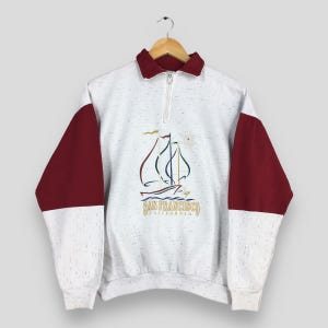 Vintage 90s San Francisco California Sweatshirt Large San Francisco Yatch Printed Crewneck Francisco California Usa Raglan Pullover Size L