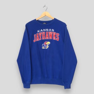 Vintage KU Kansas Jayhawks NCAA Sweatshirt Medium The University of Kansas Crewneck Kansas Jayhawks Football Embroidery Logo Sweater Size M