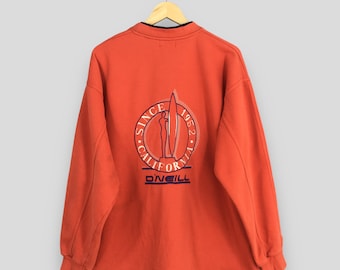 Vintage 90s Oneill Surfboarding Red Sweatshirt 2XLarge Oneill Surfboard Pullover Oneill California Surf Wear Sweater Oneill Jumper Size 2XL