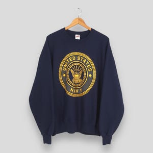 Vintage United States Navy Blue Sweatshirt Xlarge Usn Navy