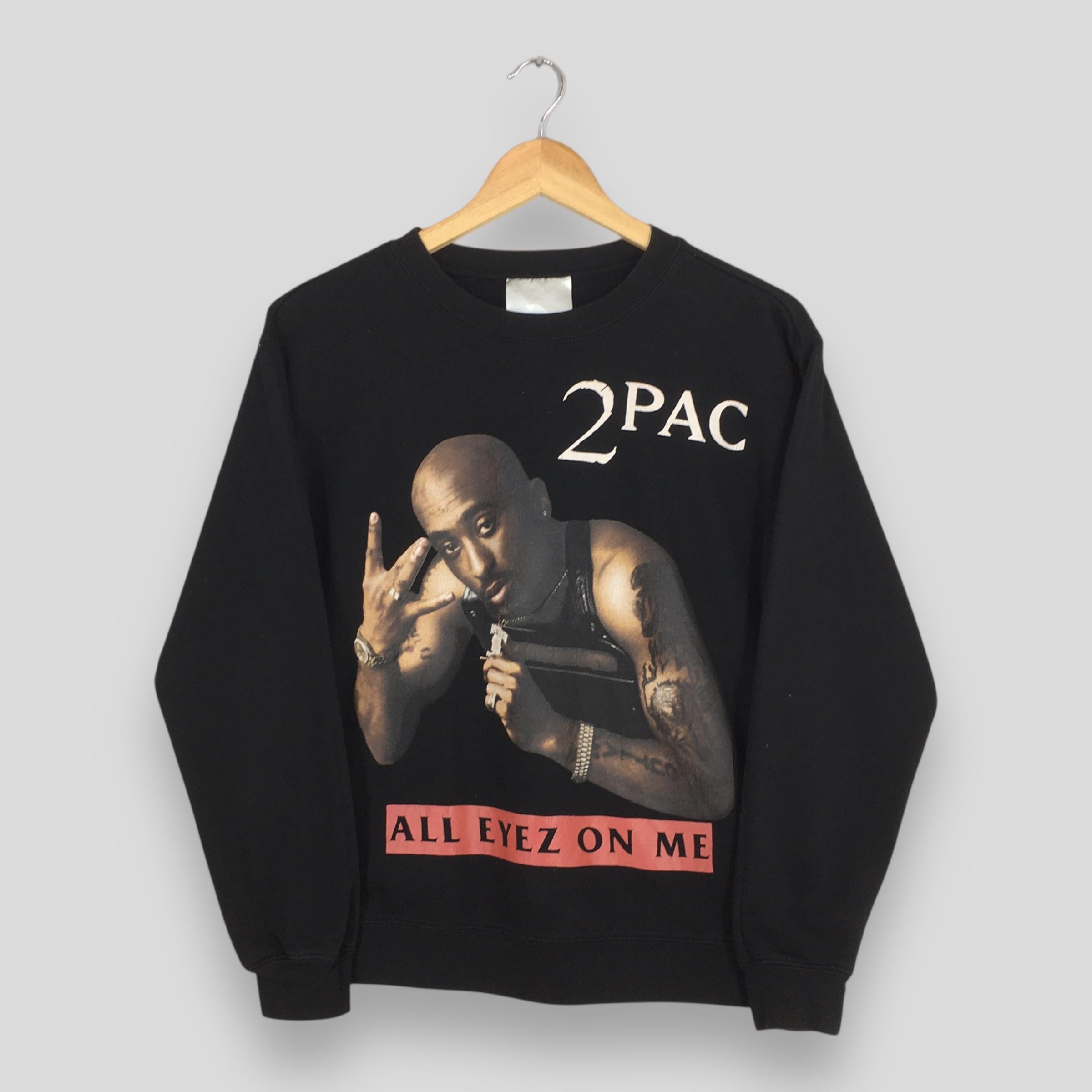 Vintage Y2K Tupac Shakur Rapper Black Sweatshirt Medium Hip Hop