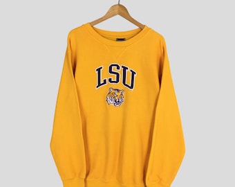 Vintage Louisiana State Fighting Tigers NCAA Sweatshirt Medium LSU Fighting Tigers Embroidered Crewneck Louisiana State University Sweater M