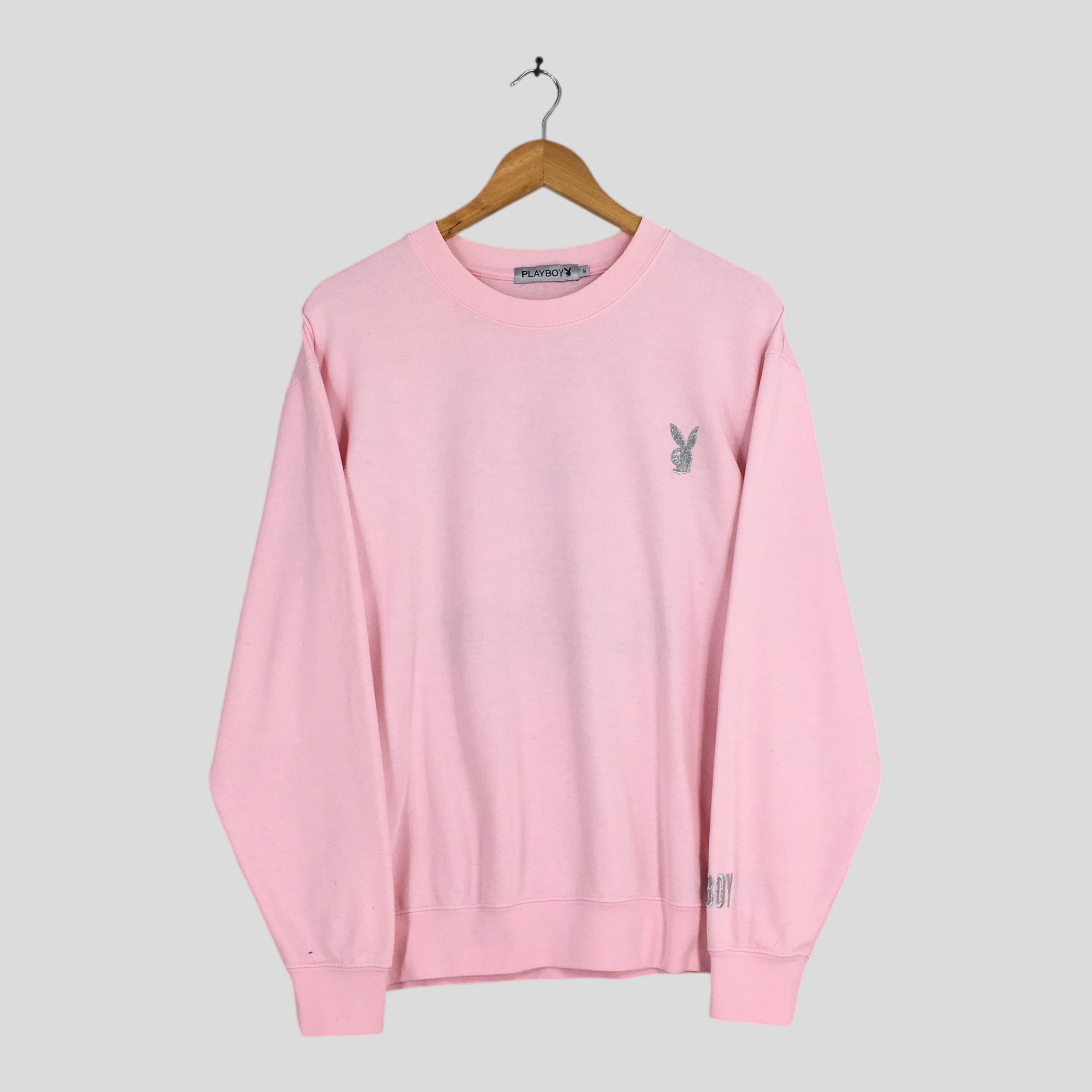 Vintage Playboy Bunny Pink Medium Sweatshirt Streetwear Playboy