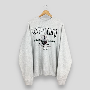 Vintage San Francisco California Usa Sweatshirt 2XLarge San Francisco Bridge Printed Jumper San Francisco California Gray Sweater Size 2XL