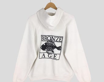 トップス BRONZE AGE 90's HOODIE Vintage Bronze Age Hoodie: 90s Skate Surf Sweatshirt (size Large