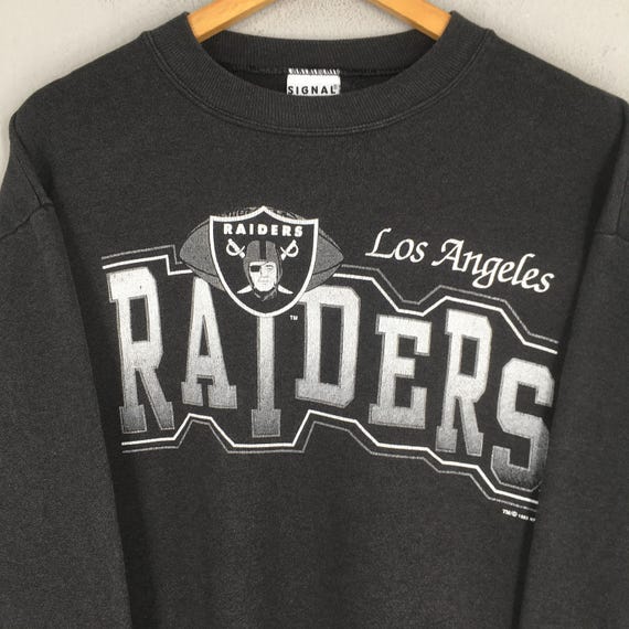 【1991年製 LOGO7 LOS ANGELES RAIDERS スウェット】 Vintage Los Angeles Raiders NFL Black Sweatshirt Large LA Raiders