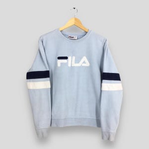 Vintage Fila Italia Light Blue Sweatshirt Medium Fila Biella Italia Sports Pullover Fila Embroidery Logo Jumper Fila Sweater Size M