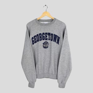 Vintage Champion Georgetown Hoyas Sweatshirt Medium Georgetown Hoyas Bulldogs Embroidered Logo Crewneck GU Georgetown University Sweater M