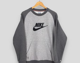 Vintage Y2K Nike Swoosh Gray Sweatshirt Medium Nike Embroidered Logo Swoosh Crewneck Nike Air Sportswear Sweater Nike Swoosh Jumper Size M