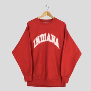 Vintage Indiana University Sweatshirt Large Indiana Hoosiers Pullover Indiana Embroidery Spell Out Jumper Indiana Football NCAA Sweater L