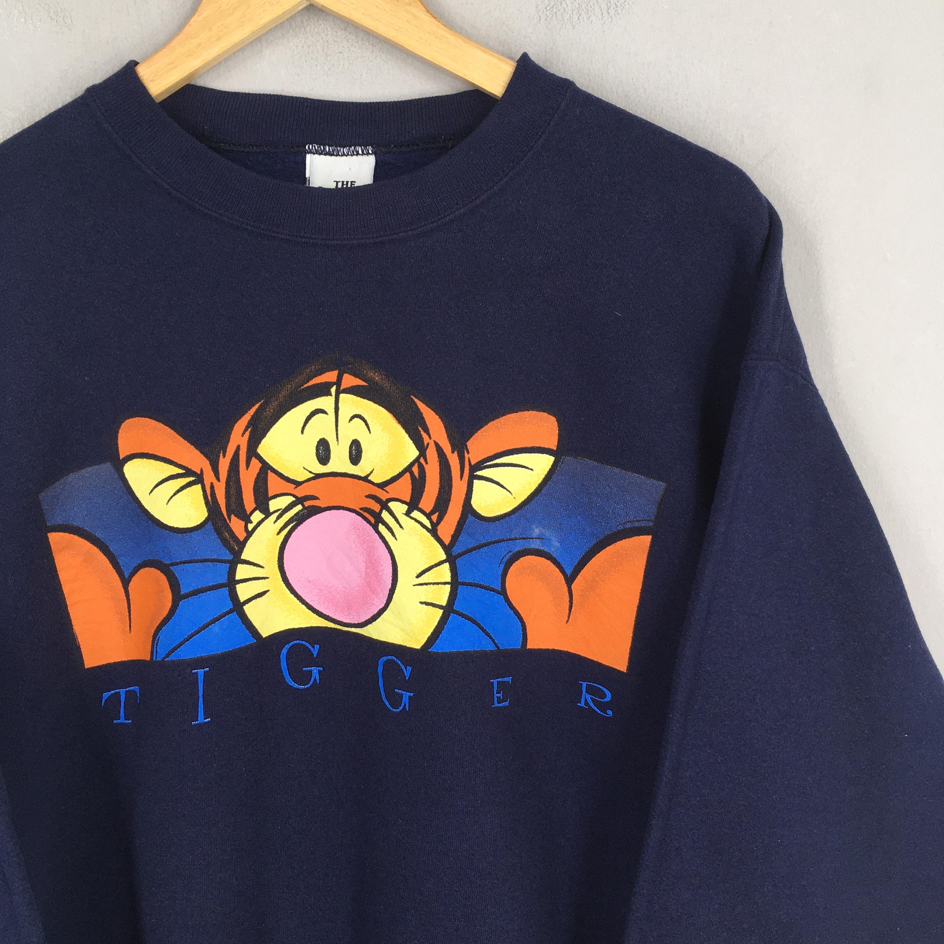 Vintage 90s Tigger Disney Blue Sweatshirt Small Tigger Big Printed 