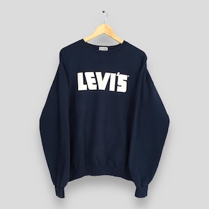 Vintage 1990&#39;s Levis Strauss Blue Sweatshirt Large America&#39;s Original Dear Levis 501 Jumper Levis Jeans Crewneck Levi&#39;s Jeans Sweater Size L
