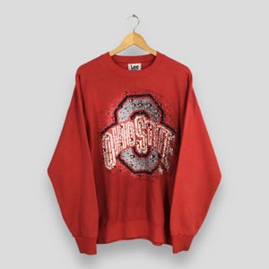 Vintage Ohio State Buckeyes Red Sweatshirt XLarge Ohio State University Jumper Buckeyes Football Sweater OSU Buckeyes NCAA Pullover Size XL