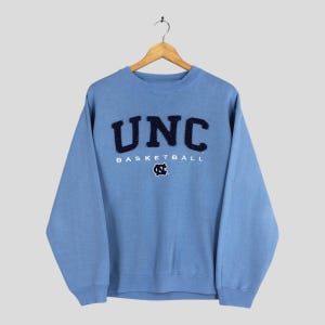 Vintage UNC North Carolina University Sweatshirt Large Carolina Tar Heels Embroidery Crewneck Carolina Tar Heels Basketball NCAA Sweater L