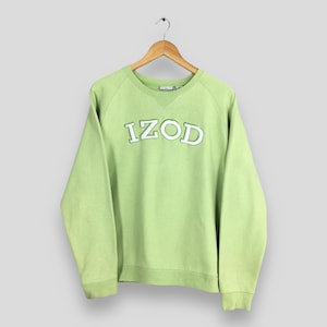 Vintage Izod Spell Out Embroidered Women Sweatshirt Large Izod Sportswear Green Crewneck Izod Jumper Pullover Izod Ladies Sweater Size L