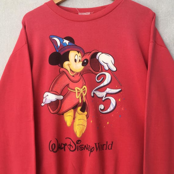 Vintage Mickey Mouse Sweatshirt まとめ Vintage Mickey Mouse Red Sweatshirt Large Walt Disney World 25th