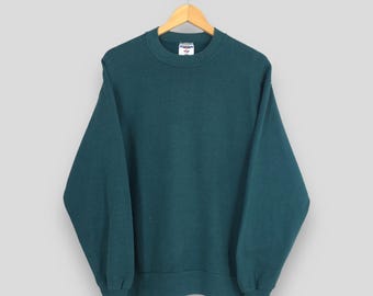 Vintage 90s Jerzees Usa Green Plain Sweatshirt Medium Jerzees Athletic Plain Jumper Jerzees Usa Blank Dark Green Crewneck Sweater Size M