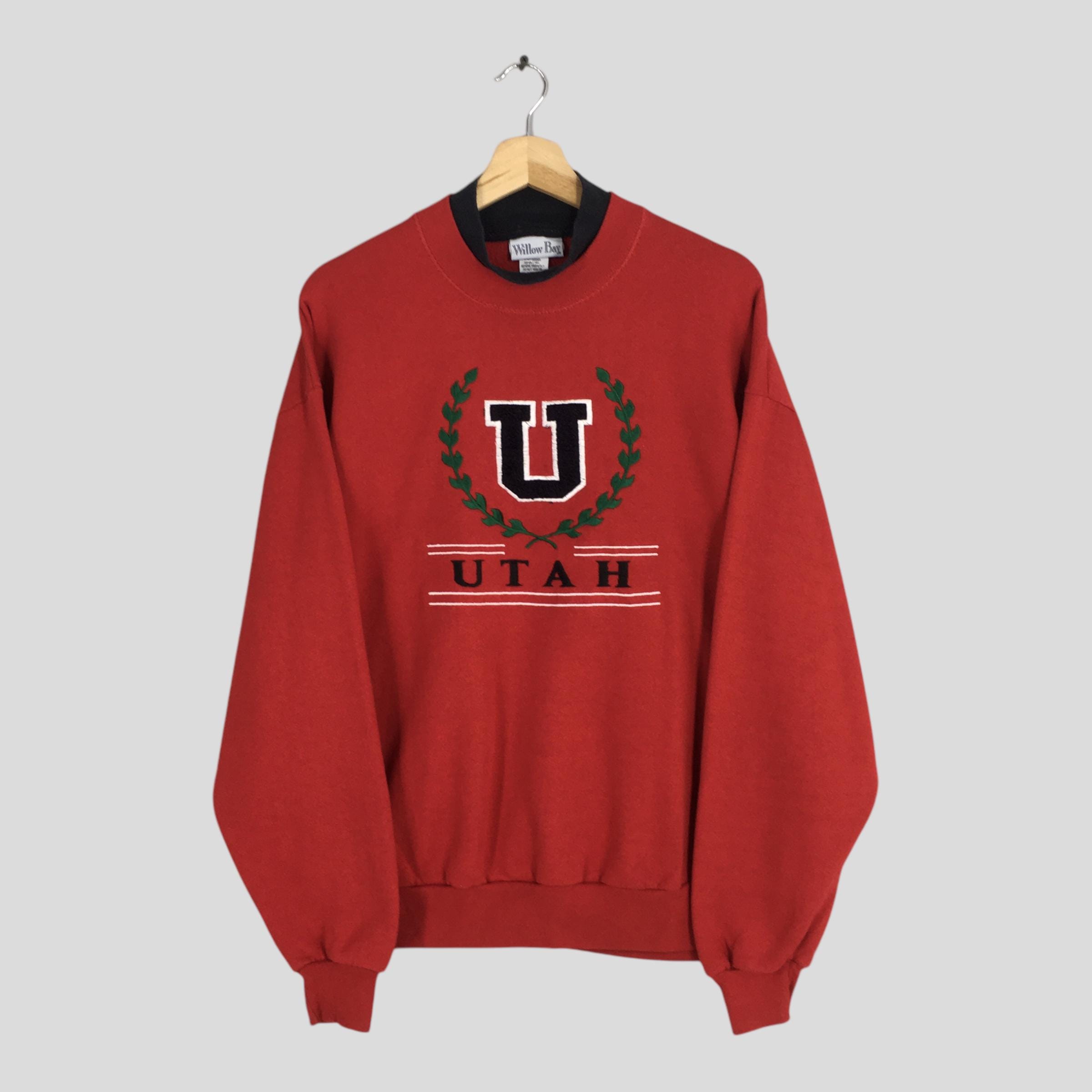 Vintage 90s University of Utah Red Sweatshirt Large Utah Utes NCAA