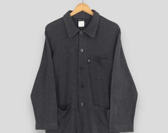 90's agnes b 【made in france】 Vintage 90s Agnes B Paris Snap Button Cardigan Brown Made in