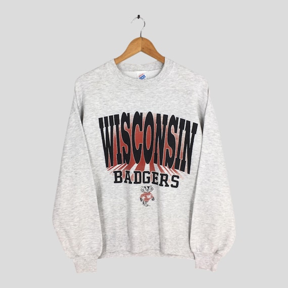 Vintage Wisconsin Badgers Gray Sweatshirt Large Uw Madison