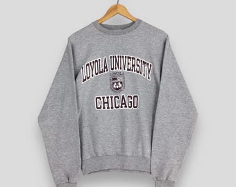 Vintage Loyola University Chicago tröja liten Loyola University tryckt logotyp tröja Loyola College Apparel rund hals storlek S