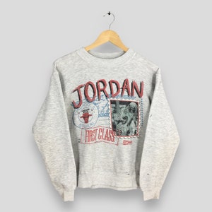 Vintage NBA Chicago Bulls Gray Sweatshirt Small Chicago Bulls Jordan Jumpman 23 Printed Pullover Nba Jordan Salem Sportswear Crewneck Size S