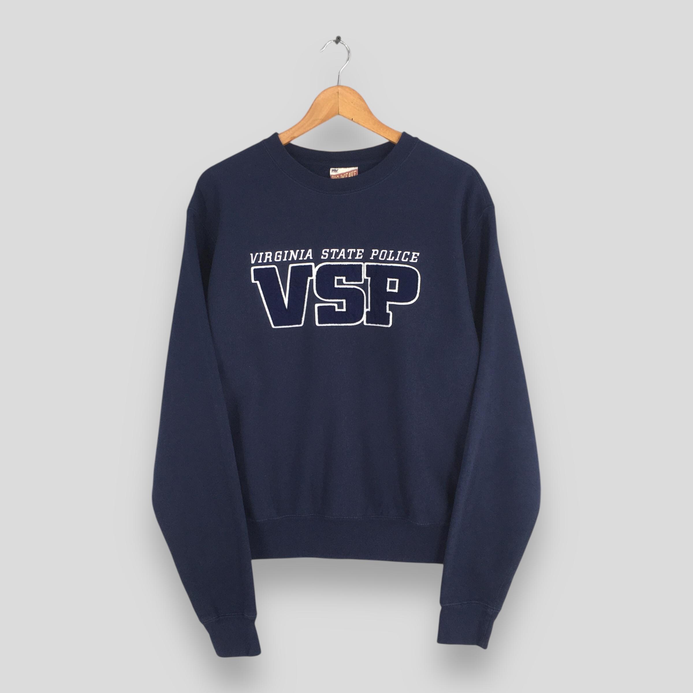 Vintage VSP Virginia State Polizei blaues Sweatshirt Kleine VSP Polizei Abteilung Stickerei Rundhalsausschnitt Virginia State Polizei Dept Pullover Größe S