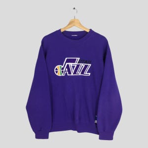 Vintage 90s Utah Jazz NBA Purple Sweatshirt XLarge National Basketball Team Crewneck Utah Jazz Embroidery Jumper Utah Jazz Sweater Size XL