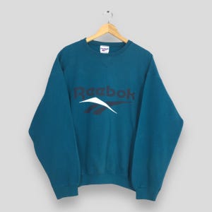 Vintage 90&#39;s Reebok England Green Crewneck Large Reebok Printed Classic Logo Sweatshirt Reebok Sportswear Activewear Reebok Pullover Size L
