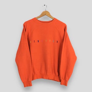 Vintage United Colors Of Benetton Orange Sweaters Medium Benetton Embroidered Spell Out Logo Pullover Benetton Racing F1 Sweatshirt Size M