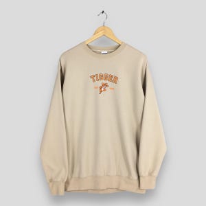Vintage Tigger Disney Beige Sweatshirt 2XLarge Tigger Embroidered Crewneck Winnie The Pooh Sweater Tigger Disney Character Jumper Size 2XL