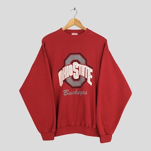 Vintage 90s Ohio State Buckeyes NCAA Sweatshirt XLarge Ohio Buckeyes Football Printed Crewneck OSU Ohio State University Sweater Size XL