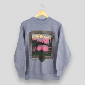 Vintage Les Cheneaux Islands Fishing Fisherman Sweatshirt Large Les Cheneaux Lake View Printed Jumper Les Cheneaux Michigan Sweater Size L