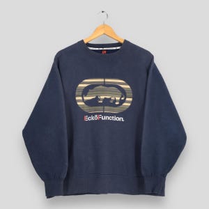 Vintage 90s Ecko Function Blue Sweatshirt Large Ecko Unlimited Embroidery Logo Pullover Ecko Jeans Jumper Ecko Unlimited Sweater Size L