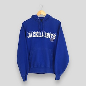 Felpa con cappuccio vintage South Dakota State Jackrabbits blu, piccola, maglione South Dakota University, felpa da basket NCAA Jackrabbits, taglia S