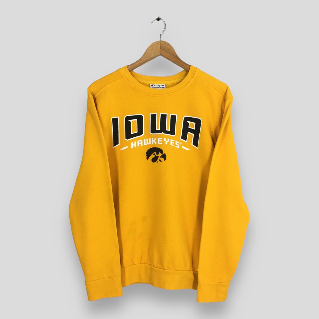 Vintage Champion Iowa Hawkeyes Football Yellow Sweatshirt