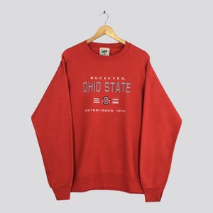 Vintage Ohio State Buckeyes NCAA Red Sweatshirt Large Ohio State Buckeyes Football Embroidery Jumper Ohio State University Sweater Size L