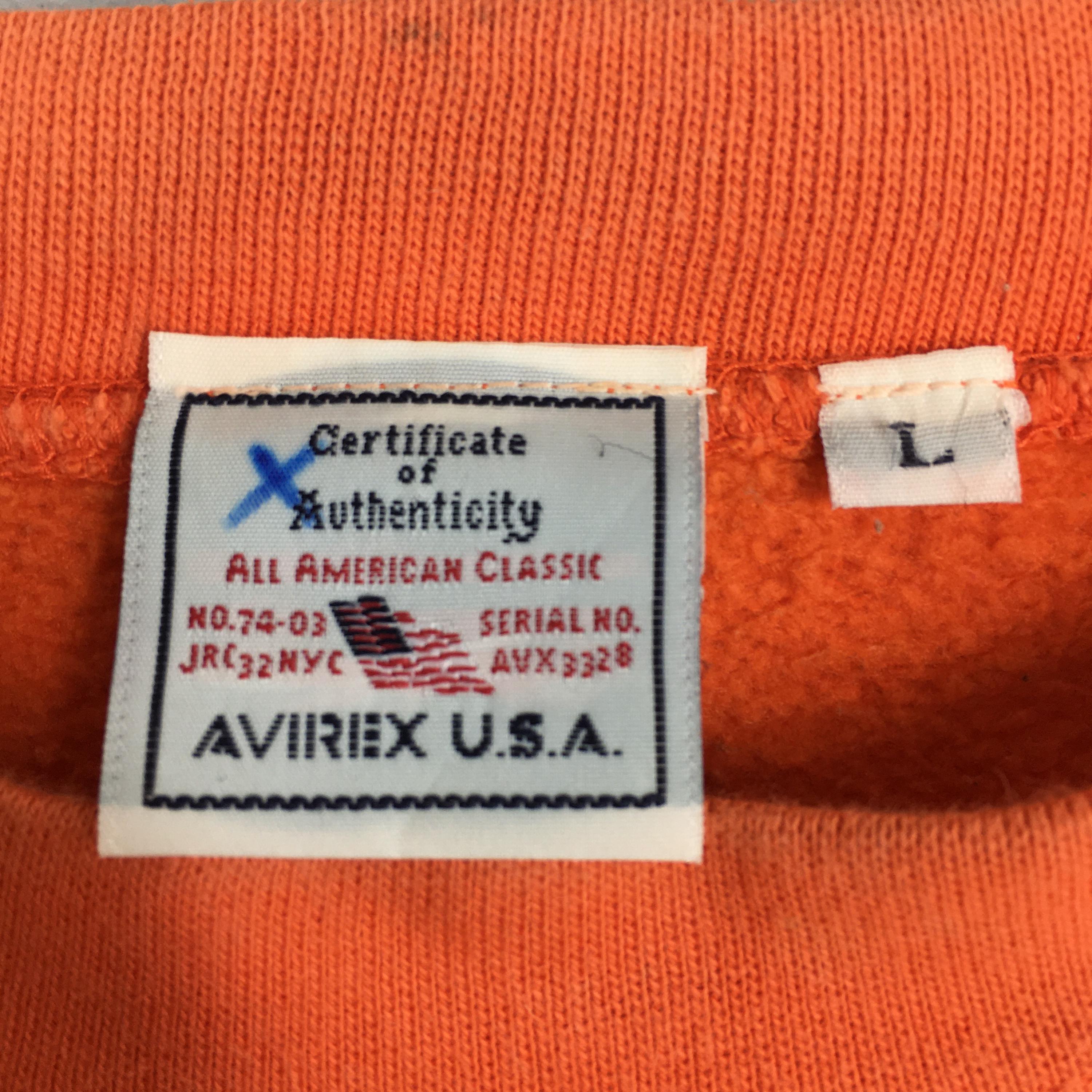 90年代ヴィンテージ アビレックス USA 無地 オレンジ セーター Lサイズ