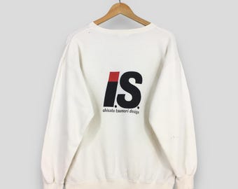Vintage Issey Sport IS Carelabel Sweatshirt Medium Issey Miyake Design Studio Pullover Tsumori Chisato Japanese Designer White Jumper Size M