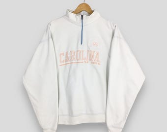 Vintage North Carolina Tar Heels Half Zipper Sweatshirt XLarge UNC North Carolina Embroidery Jumper North Carolina Football Sweater Size XL