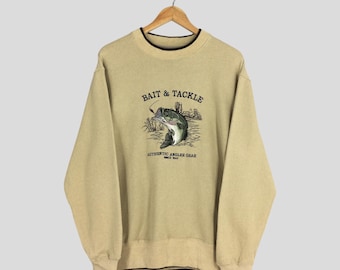 Vintage American Anglers Fish Sweatshirt Medium Bait
