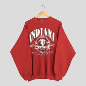 Vintage Indiana Hoosiers Red Sweatshirt XLarge IU Indiana University Apparel Jumper Indiana Football Jumper Hoosiers Logo 7 Sweater Size XL