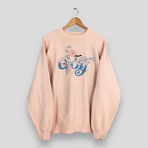 Vintage 90s Playing Golf Women Sweatshirt XLarge Printed Sport Golf Floral Jumper Pullover Callaway Golf Crewneck Golfer Sweater Size XL