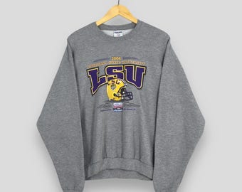 Vintage LSU Tigers Football Athletics Gray Sweatshirt Large LSU Fighting Tigers Printed Crewneck Louisiana State University Sweater Size L